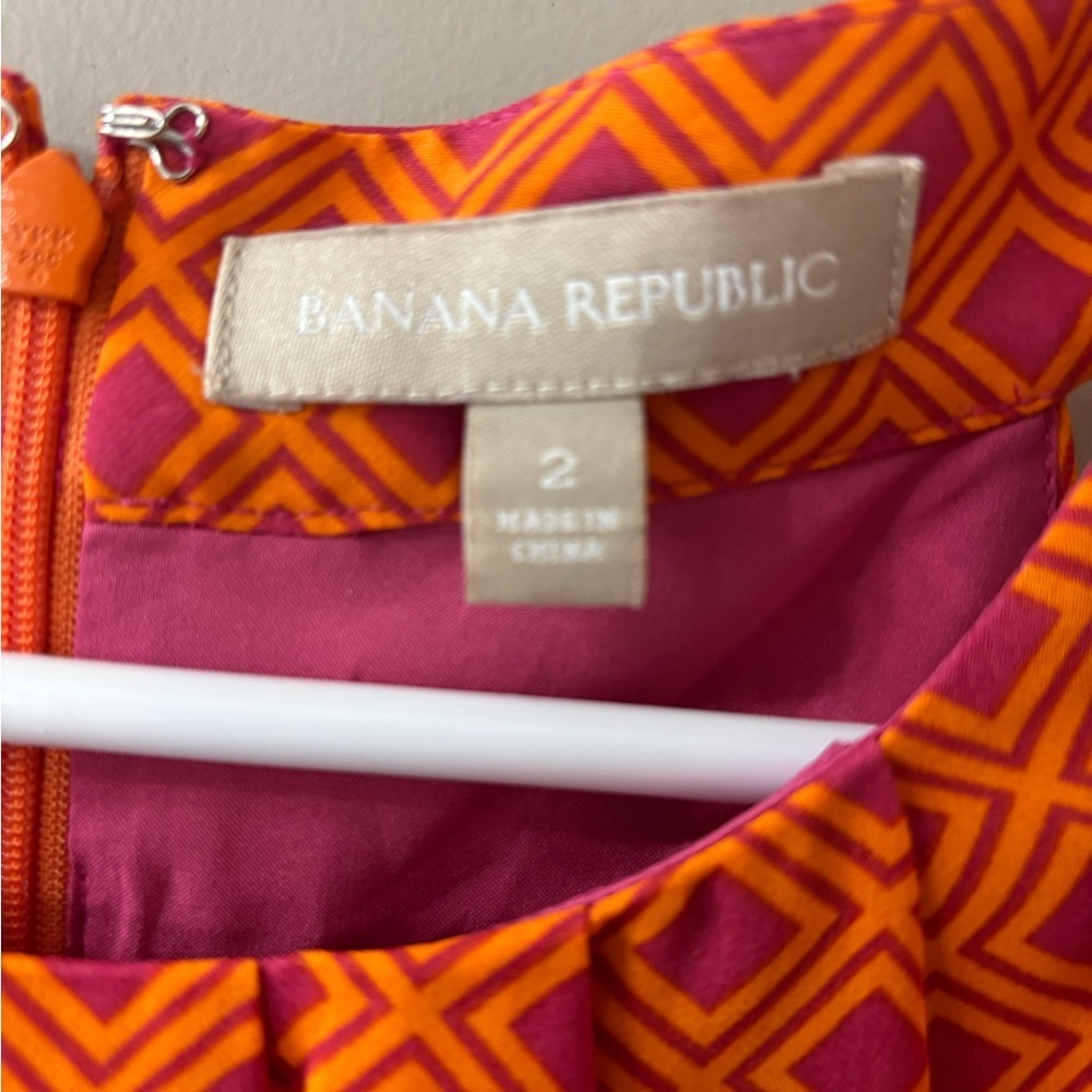 Banana Republic Orange and Pink Geometric Blouse - Picture 2 of 4